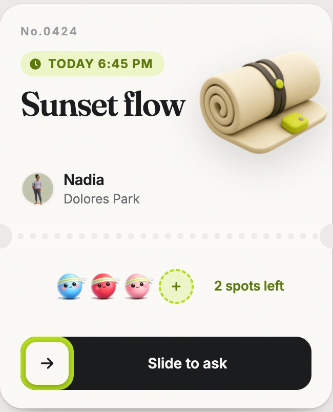 Sunset flow activity available to ask to join